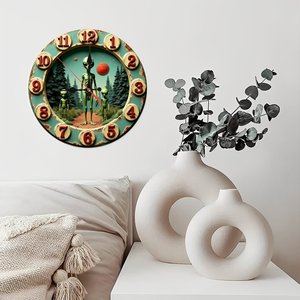 Round Wooden Wall <b>Clock</b> 25x25Cm Minimalist Silent Quartz Home Decor For <b>Bedroom</b> Living Room - Product Image 3