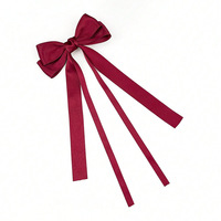 Barrette à cheveux simple en satin avec nœud long pour fille, accessoire de coiffure