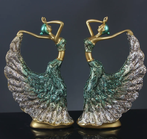 Toptan el sanatları reçine heykeli hint dans Lady oturma odası dekor için heykelcik ev dekorasyon sanat hediye hindistan - Product Image 5