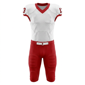 Men's American Football Jersey 13 Number White <b>Red</b> Sublimated <b>Mesh</b> Short Sleeve Breathable Custom Team Name Adults Plus Size - Product Image 1