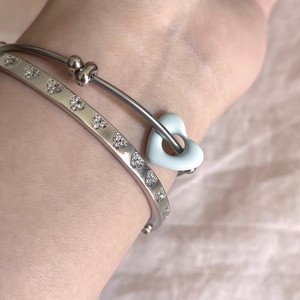 Pulsera de Moda con Cuentas y Diseño de Corazón Plateado, Joyería con Colgante para Mujer, Estilo Veraniego que Combina con Todo - Product Image 2