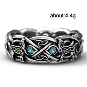 Erkekler için Antik Gümüş Kaplama ile Yaratıcı Retro Tarzı Kurt Totem Alaşımlı Moda Yüzük - Product Image 5