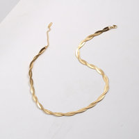 Fenny No Fade Cubique Populaire Twist Serpent Chaîne Collier Tendance Pour Les Femmes Déclaration En Acier Inoxydable Bijoux En Gros