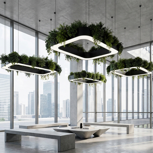 Lampadari Decorativi a Piante Artificiali, Personalizzati, Non Standard, Moderni, Grandi, Circolari, a LED, a Risparmio Energetico per Illuminazione di Ristoranti - Product Image 1