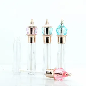 Empty Lip gloss Bottle Private Label Silver Black Color Led Light Lip Gloss Tube With Mirror