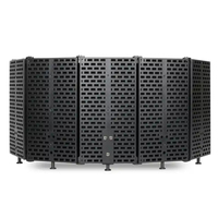 Filtre d'isolation acoustique pour microphone avec support pour studio, podcast et enregistrement vocal, noir