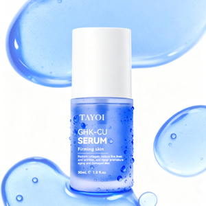 Serum Peptida Tembaga Organik Label Pribadi Mengurangi Kerutan Garis Halus Mengencangkan Kolagen Wajah GHK-Cu Serum Peptida Tembaga Biru - Product Image 4