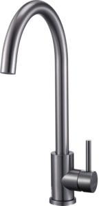 Modern Single Handle Kitchen Faucet Brushed Nickel Deck <b>Mounted</b> Pull Down <b>Spray</b> Contemporary Design - Product Image 5