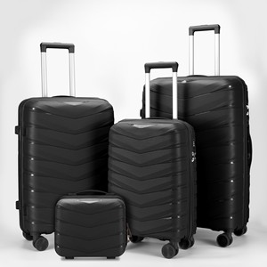 20-24 inch PP Xe đẩy trường hợp chống trộm kết hợp khóa xuyên biên giới nhôm nóng lên hành lý Bộ Spinner Vali - Product Image 3