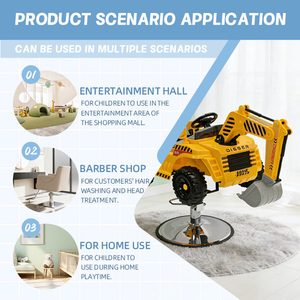 Sedia da Barbiere per Bambini in Plastica con Rotazione a 360 Gradi, Pieghevole e Portatile, Design Cartoon per Barbieri e Uso Domestico - Product Image 5