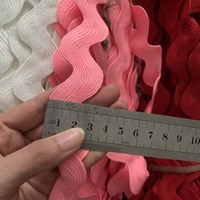 2cm Solide Coloré Polyester Chapeau Dentelle Ruban Courbé Sangle S Forme Ric rac Sangle Vêtements Sac Textile Bord Dentelle Zig Zag Garnitures