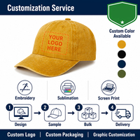 Casquettes de baseball ajustables en coton lavé avec logo personnalisé, style vintage sportif urbain pour adultes