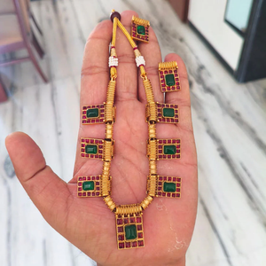 Juego de Collar de Piedra Pota Mate Tradicional Jewel Emarket -12731587GR - Product Image 2