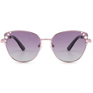 Gafas de sol tipo ojo de gato para mujer, lentes moradas con gradiente de borde completo, protección UV 100%, gafas de protección solar - Product Image 5