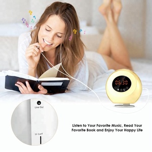 Bé người lớn ngủ Viện trợ tiếng ồn Trắng Loa FM Đài phát thanh đồng hồ báo thức ánh sáng ban đêm Mặt Trời Mọc hoàng hôn mô phỏng cho phòng ngủ thức dậy ánh sáng - Product Image 6