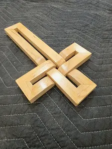 Croix murale tissée suspendue, décoration en bois pour la maison - Product Image 2
