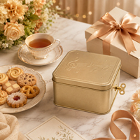 Boîte à musique personnalisée en métal pour biscuits, emballage cadeau en gros