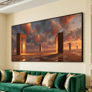 Toile d'art sur le thème des voiliers colorés, paysage marin sur eau calme, affiche imprimée sur toile murale pour la décoration de la pièce - Product Image 1