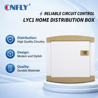 Boîte en fer CNFLY IP40 ABS 4 6 8 12 voies DB LYC1-4, boîte de distribution électrique de haute qualité, armoire de distribution électrique 266*252*90mm 125A 230/400V