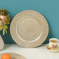 Assiettes de présentation rondes en plastique de luxe vintage, réutilisables pour mariages, décoration de table, assiettes de dîner pour mariages