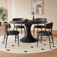 Meistverkauftes Rundes Holz-Esszimmer-Set mit Gepolsterten Stühlen & Koordiniertem Design Montiert für Familien-Esszimmer