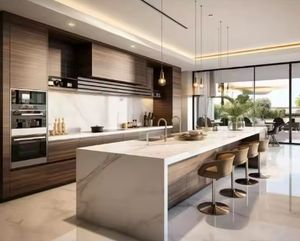 Usine de conception tout-en-un, designs modernes personnalisés, ensembles d'armoires de cuisine à finition brillante - Product Image 4