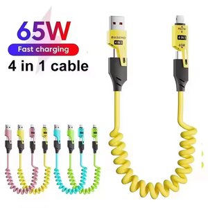 CHXDEV PD 65w 4 in 1 cavo di ricarica retrattile caricabatterie per <span class=keywords><strong>telefono</strong></span> tipo C a molla rapida cavo caricabatterie cavo di ricarica rapida cavi - Product Image 1