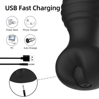 Plug anal en silicone souple, étanche, écologique, noir, avec 10 fréquences de vibration, télécommande sans fil, recharge USB, sans jouets sexuels
