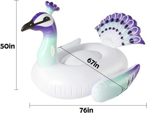 Phao Bể Bơi Hình Con Công Bơm Hơi Đồ Trang Trí Tiệc Mùa Hè Vui Nhộn Đi Chơi Trên Hồ Bơi Đồ Chơi Hồ Bơi Cho Hồ Sông Biển - Product Image 2