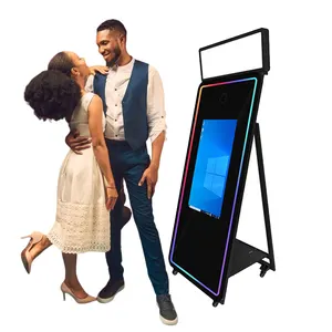 Xách Tay Led khung kỹ thuật số Selfie Photo Booth ma thuật gương 70 65ma thuật gương Photo Booth với máy in