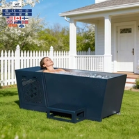 Baignoire de récupération en acier inoxydable pour 1 personne, pour extérieur et jardin, avec réservoir d'eau froide