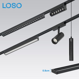 LOSO Sistema de riel de alto brillo Aluminio 48V Luz de riel magnética LED ultrafina - Product Image 1