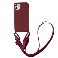 Coque antichoc étanche en silicone liquide style tendance XOUXOU avec cordon tour de cou macaron pour iPhone 16/15/13 Pro/14/12/XS/XR/8 Plus