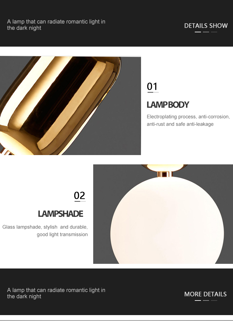 New Design Decoration Livingroom Kitchen Bedroom Hanging Glass G9 Pendant Light