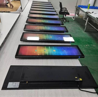 Pantalla de Señalización Digital LCD de Interior, Montada en Pared, con Diseño Alargado, para Promoción en Supermercados y Tiendas de Marca