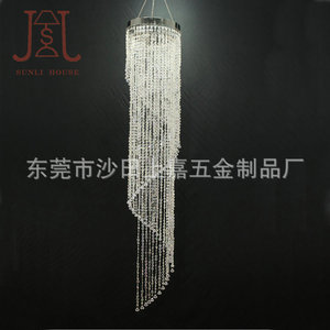 Lustre en spirale Chengyi en cristal d'imitation, couleur AB, perles irisées, hauteur réglable 600 mm, lumière décorative pour mariage - Product Image 3