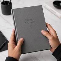 Papier simili cuir gris 280 g/m² à grain croisé, finition brillante UV, double face, pour carnet, couverture rigide, journal, papeterie