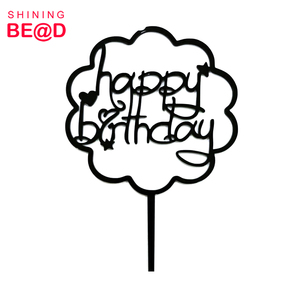Nuovo moda buon compleanno acrilico Cake Topper <span class=keywords><strong>per</strong></span> la decorazione del partito, stampa floreale buon compleanno acrilico Cake Topper - Product Image 5