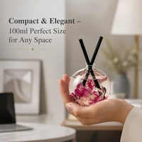 Diffuseur d'huiles essentielles luxueux et artistique avec décor de fleurs séchées, motif marbré, boîte cadeau, pour la maison, l'hôtel, le bureau