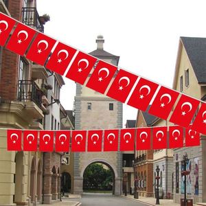 Rectangle Polyester Turkey 10 Meters Bunting 30 <b>Flags</b> Turkish String <b>Flags</b> Custom Shape Size for Decoration - Product Image 3