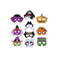 Masques d'Halloween en feutre pour enfants Cosplay Mascarade Party Eye Mask avec corde élastique Sorcière Citrouille Pirate Squelette Vampire Mask