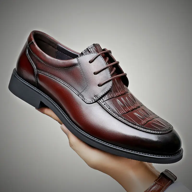 Zapatos de cuero genuino para hombre, zapatos de boda para hombre, zapatos de cuero de negocios informales para hombre