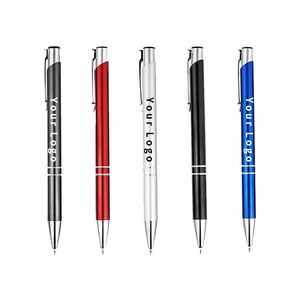 Custom Logo Printed Ballpoint Pen Promotion <b>Gift</b> Red Metal Products Press Ballpoint Pen for Advertising - Product Image 1