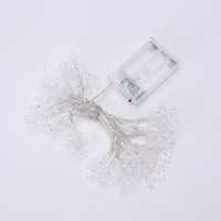 Guirlande lumineuse LED flocon de neige à piles, blanc chaud, pour décoration intérieure, chambre, maison, arbre de Noël