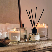 Coffret Cadeau Luxe C&H Marque Privée 80ml 100ml – Ensemble Bougie et Diffuseur Personnalisés, Huile Parfumée et Diffuseur à Bâtonnets, Bougie Parfumée
