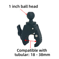 Support de téléphone pour guidon de moto, fixation rapide, support à rotule, pince de fixation sur rail, en plastique, rotation à 360 degrés, robuste