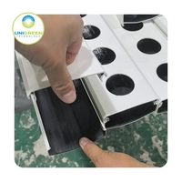 Canal NFT en PVC 100x50mm noir avec couvercle amovible, qualité alimentaire, pour hydroponie, avec pente inférieure et bosse de drainage