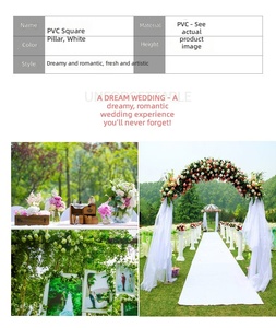 4 supports de piédestal carrés blancs, colonnes romaines en PVC pour la décoration d'allées de mariage, piliers de présentation pour événements et cérémonies - Product Image 6