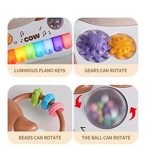 ของเล่นคีย์บอร์ดเปียโนรูปสัตว์ไฟฟ้าพร้อมไฟ ของเล่นเครื่องดนตรีการ์ตูน - Product Image 3
