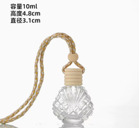 Diffuseur de parfum pour voiture, flacon vide en verre, flacon miniature suspendu avec couvercle en bois pour huiles essentielles